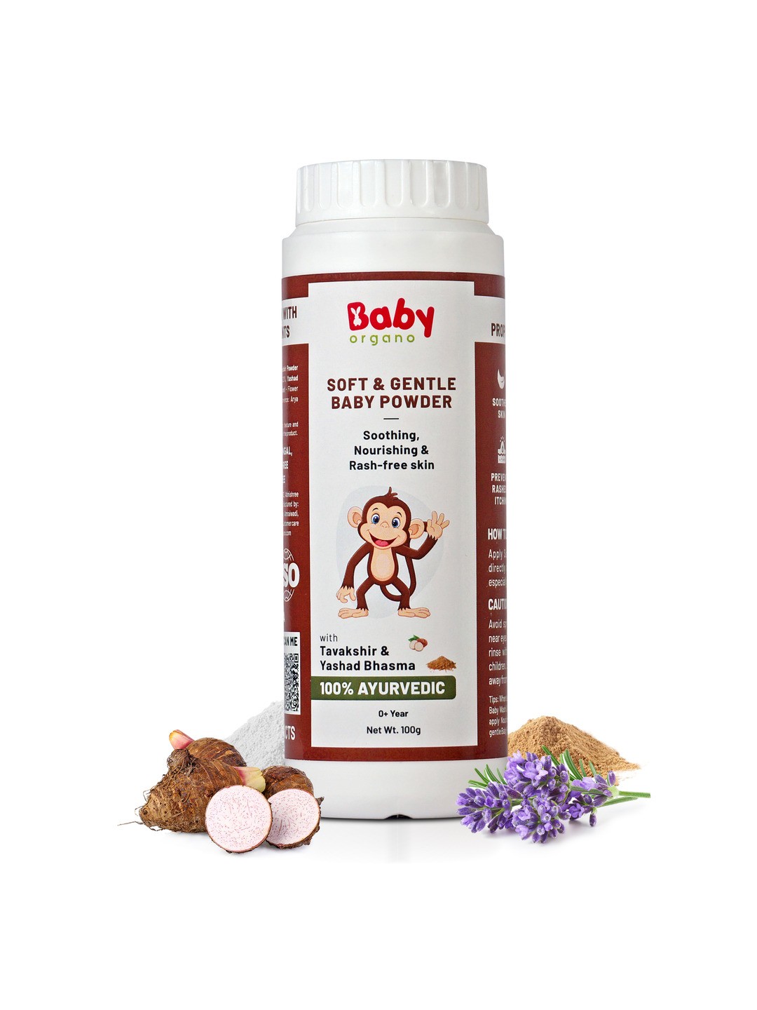 

BABYORGANO Soft & Gentle Baby Powder With Tavakshir - 100g, White