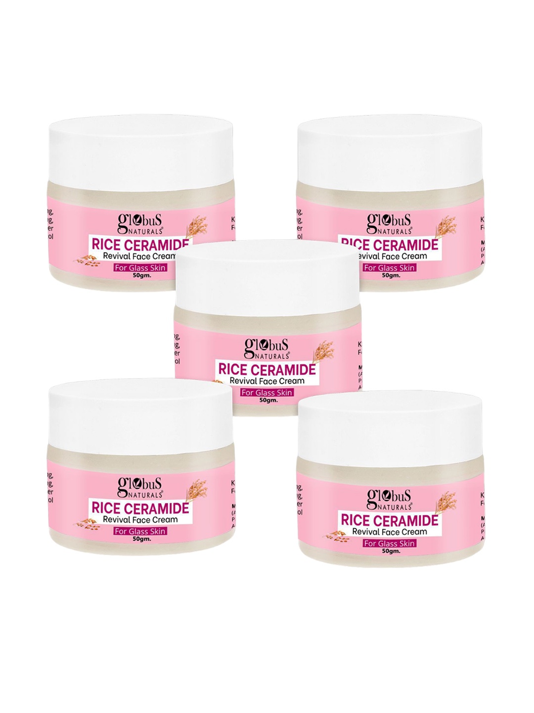 

Globus naturals Rice Ceramide Set Of 5 Revival Face Cream -50g each, White