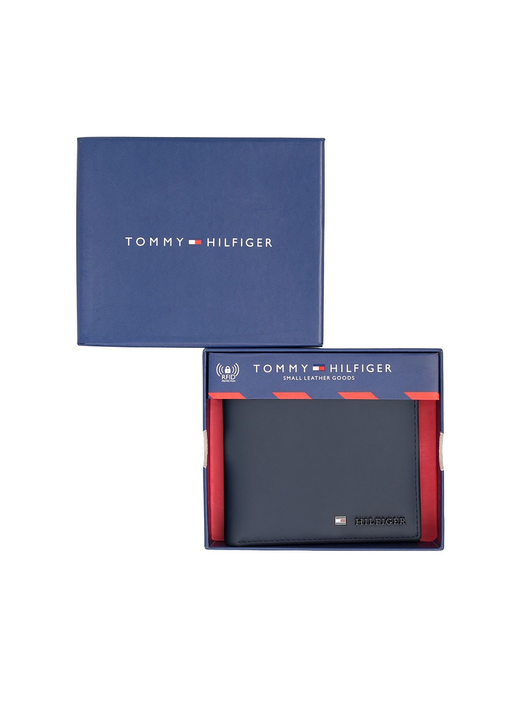 

Tommy Hilfiger Men Leather Two Fold Wallet, Navy blue