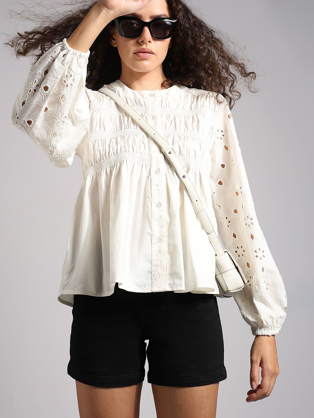 

Vero Moda Bishop Sleeves Monochrome Top, White