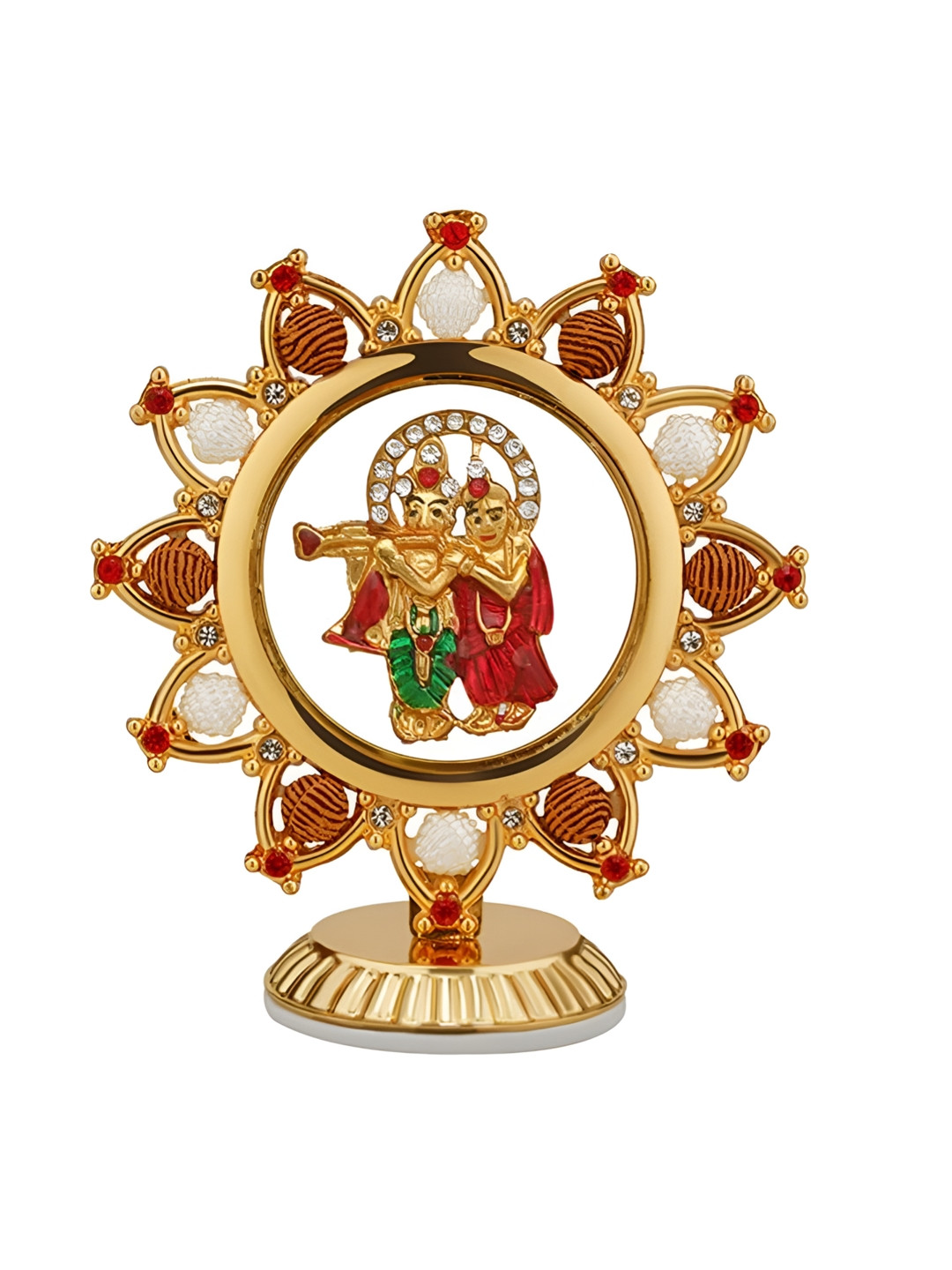 

INTERNATIONAL GIFT Gold-Toned Radha Krishna Idol for Car Dashboard