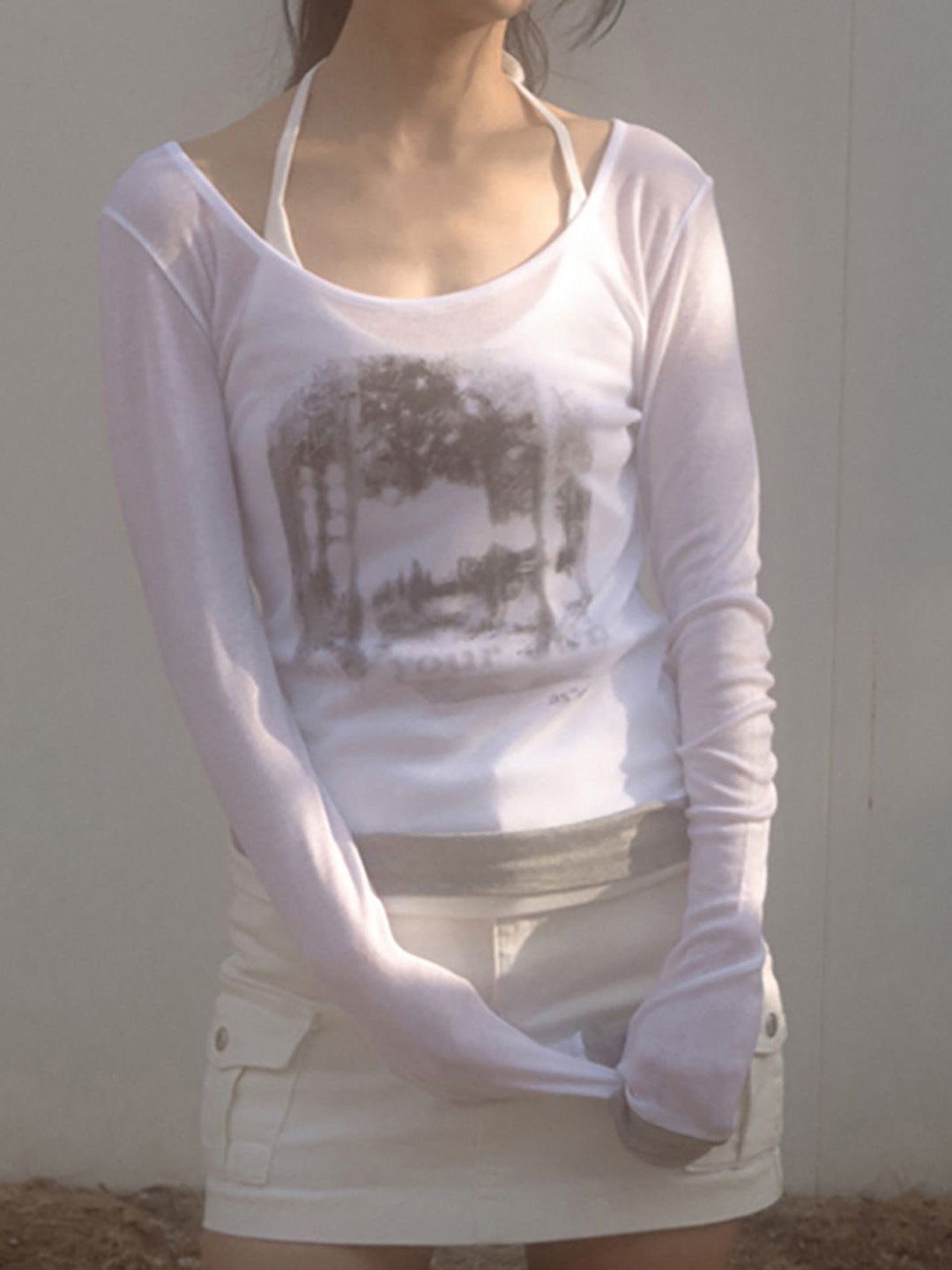 

StyleCast x Revolte Women Graphic Printed Round Neck Top, White