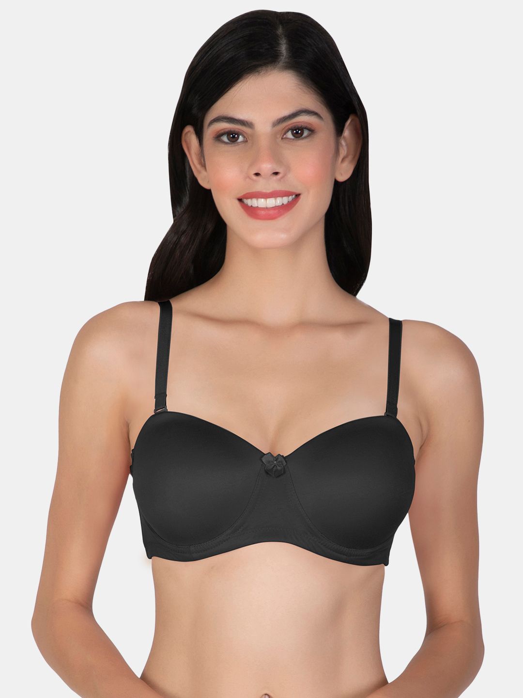 

Joomie Bra Half Coverage Underwired Lightly Padded, Black