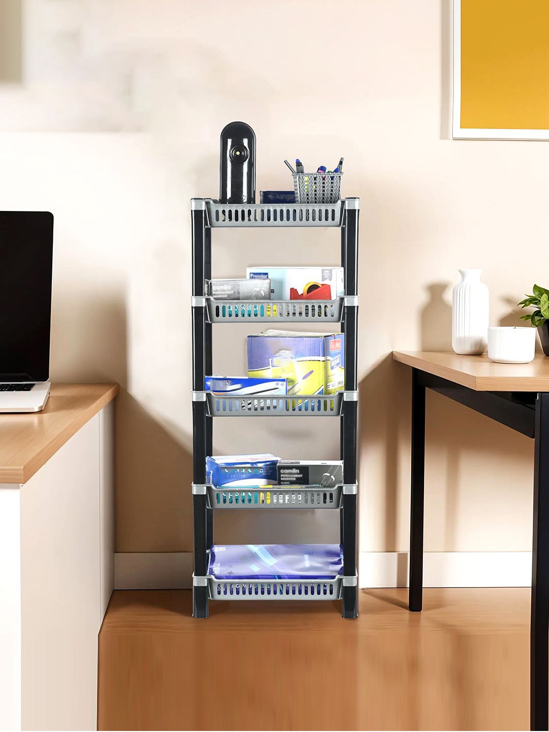 

Kuber Industries Grey Long Lasting 5 Tier Multi Utility Organiser