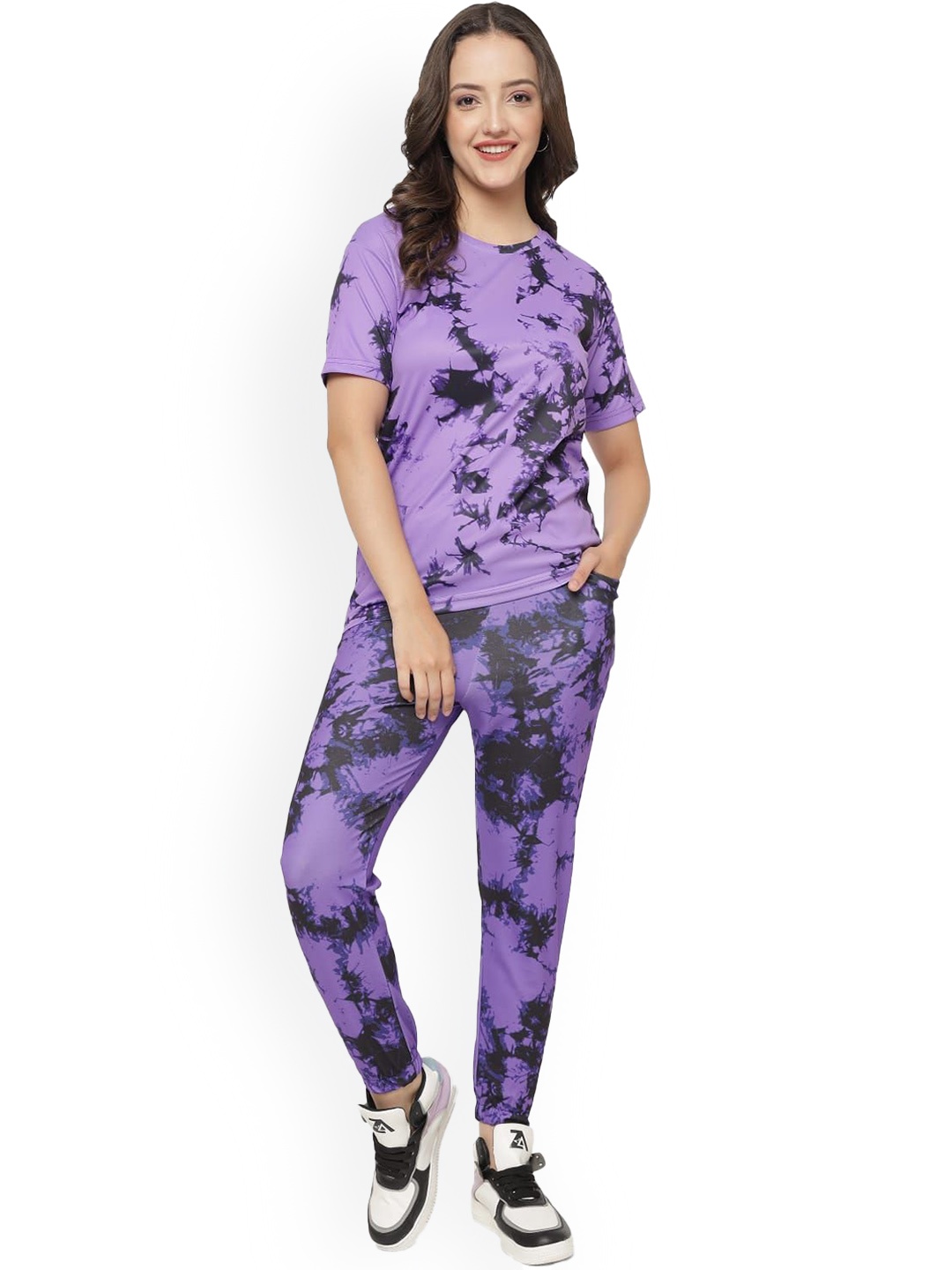 

shriez Dyed T-Shirt With Joggers, Purple