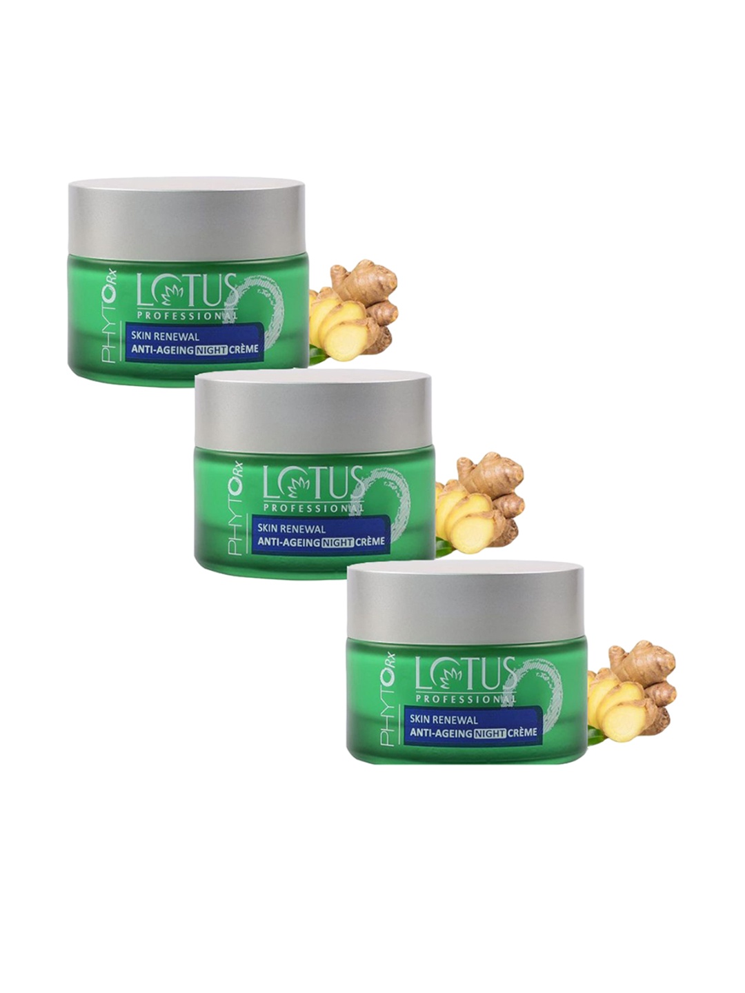 

Lotus Professional Phytorx Set Of 3 Skin Renewal Antiaging Night Cream-50g Each, Green