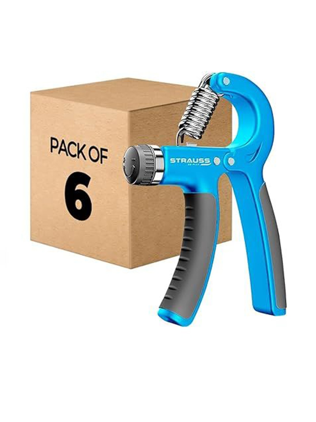 

STRAUSS Pack Of 6Adjustable Hand Grip, Blue