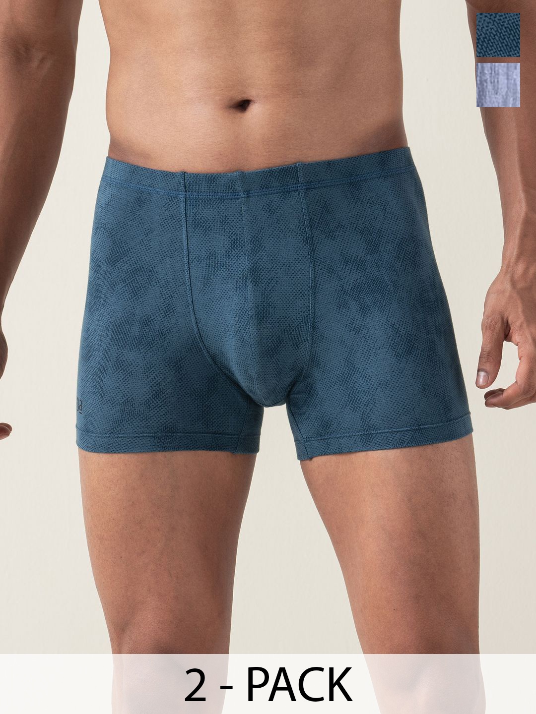 

DAMENSCH Feel Mint Classic Anti Odour Peppermint Finish No Roll Concealed Waistband Trunk, Blue