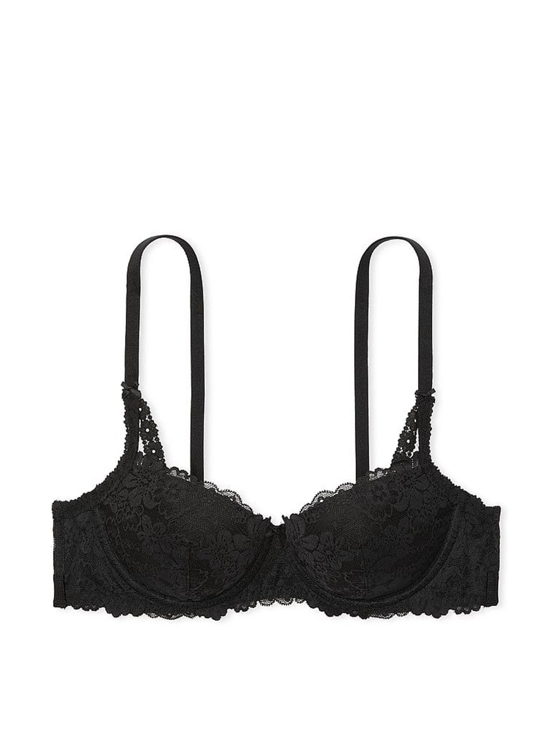 

Victoria's Secret Floral Medium Coverage Underwired Lightly Padded Bra, Black
