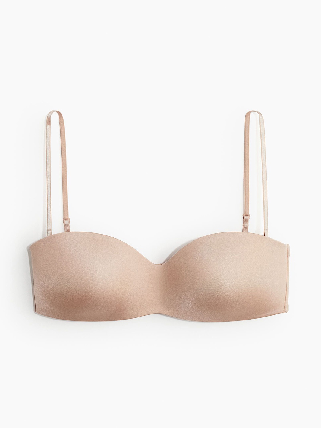 

H&M Padded Microfiber Bandeau Bra, Beige