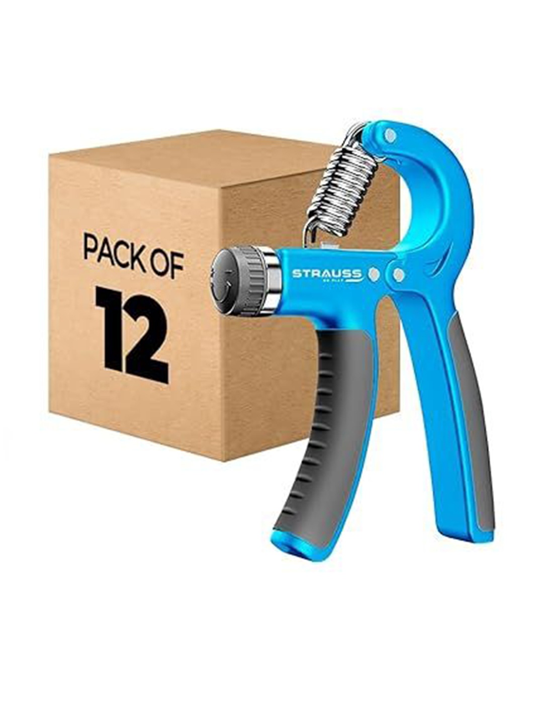 

STRAUSS Pack Of 12 Adjustable Hand Grip, Blue