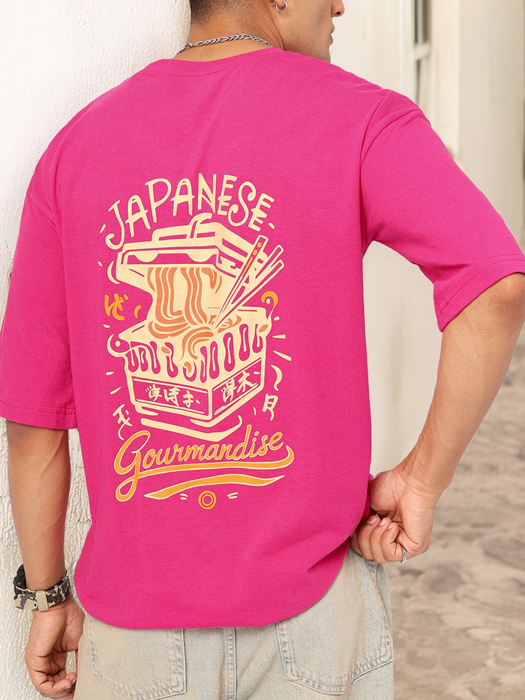 

Kook N Keech Hot Pink Harajuku Fashion Printed Relaxed T-shirt, Fuchsia