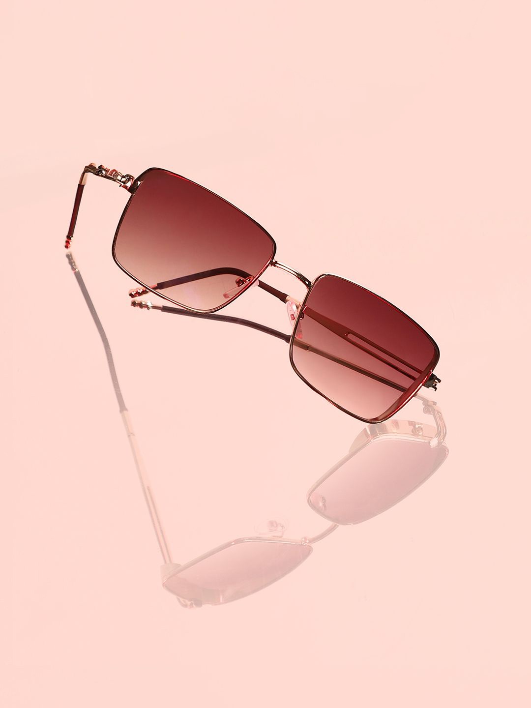 

French Accent Men Rectangle Sunglasses with Polarised Lens AW24_FASG1044, Brown