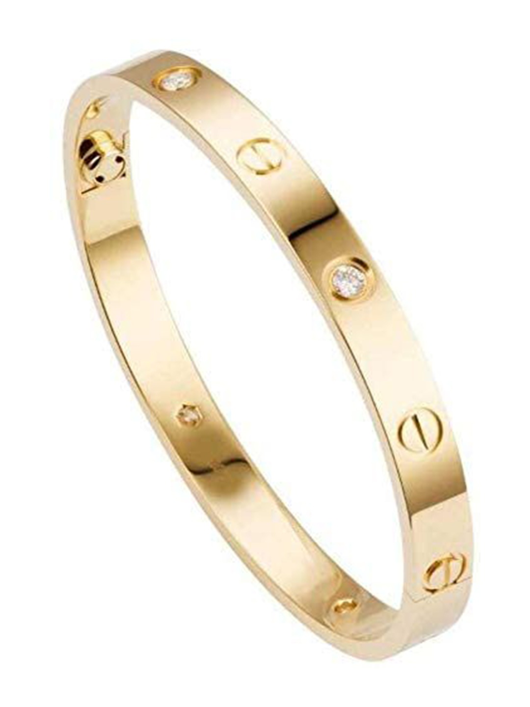 

SUBHAGALANKAR Gold Plated Stainless Steel Artificial Stones Kada Bracelet