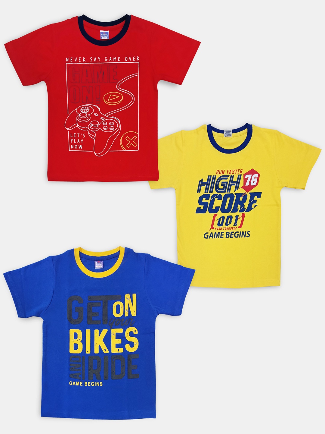 

Here&Now X Game Begins Boys Assorted Set of 3 Printed T-shirts