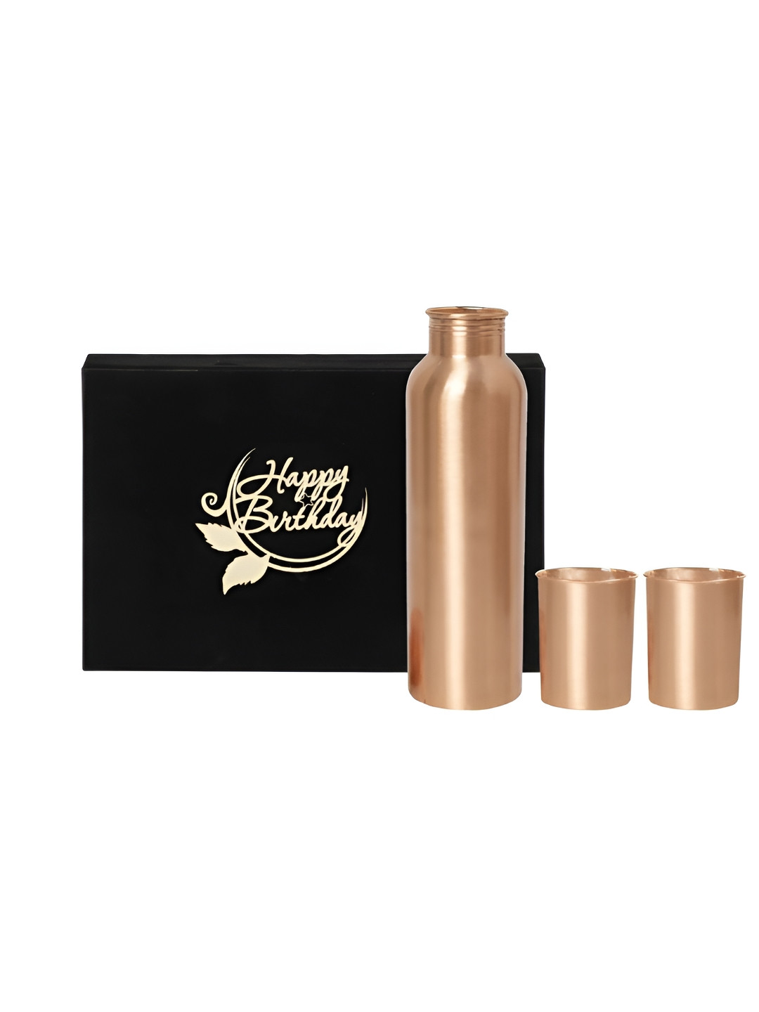 

INTERNATIONAL GIFT 3 Pieces Copper Water Bottle 1 L With Glass & Best Wishes Tag