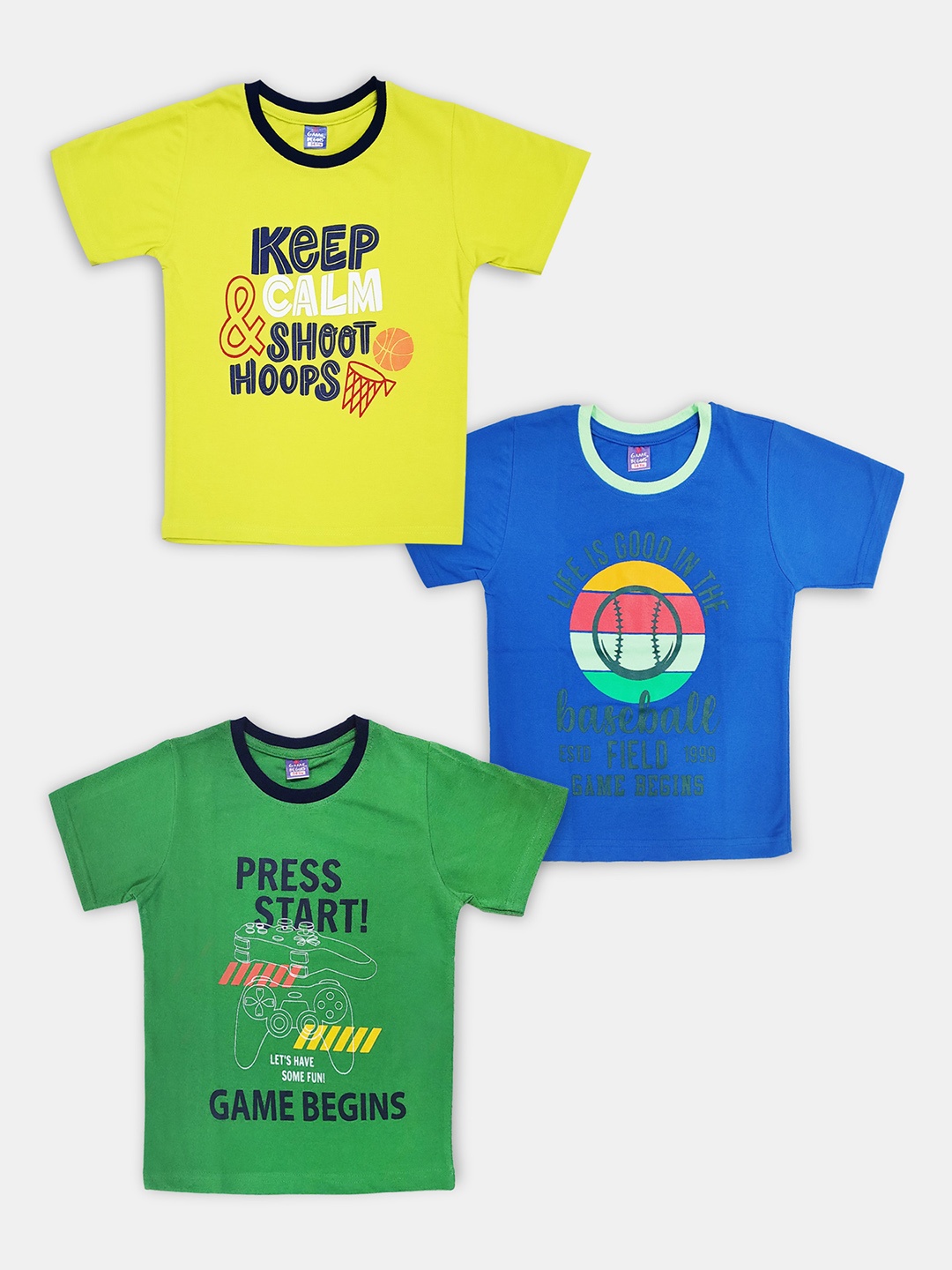 

Here&Now X Game Begins Boys Set of 3 Assorted Printed T-shirts