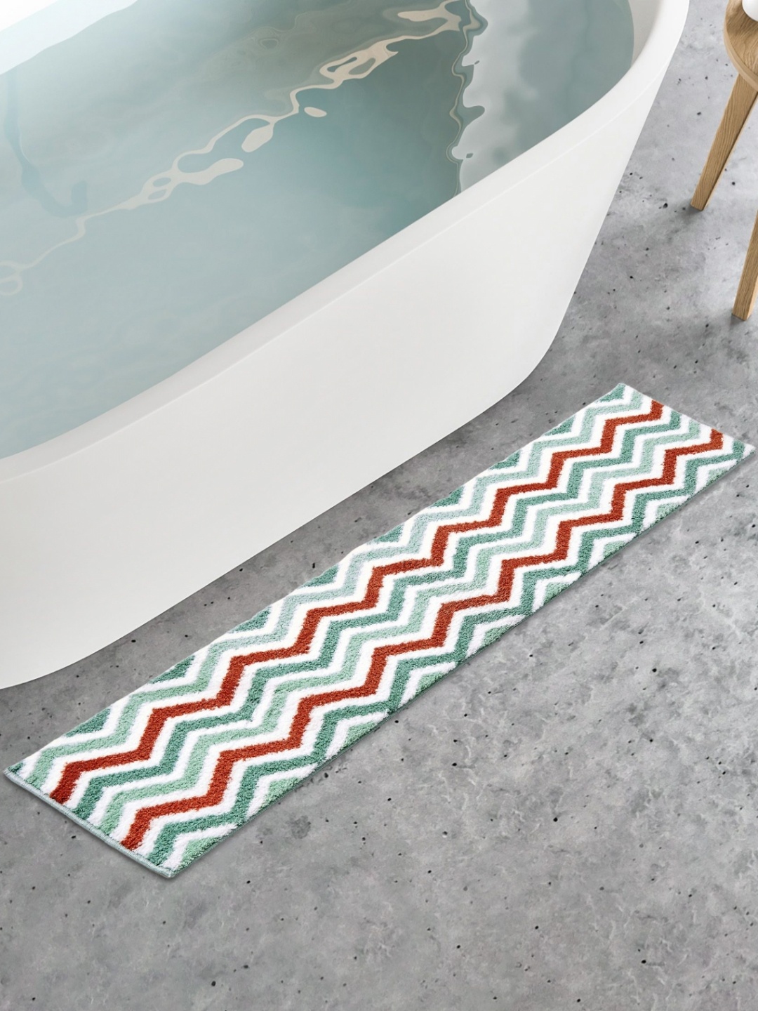 

Home Centre Green & White Printed Anti-Slip Bath Runner