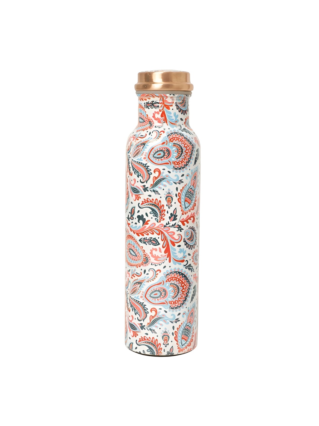 

INTERNATIONAL GIFT Blue and Red Floral Printed Single Copper Printed Water Bottle 1L