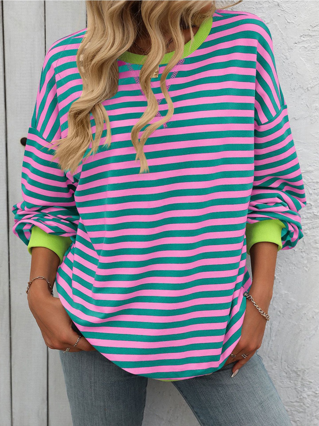 

StyleCast x Revolte Striped Top, Blue