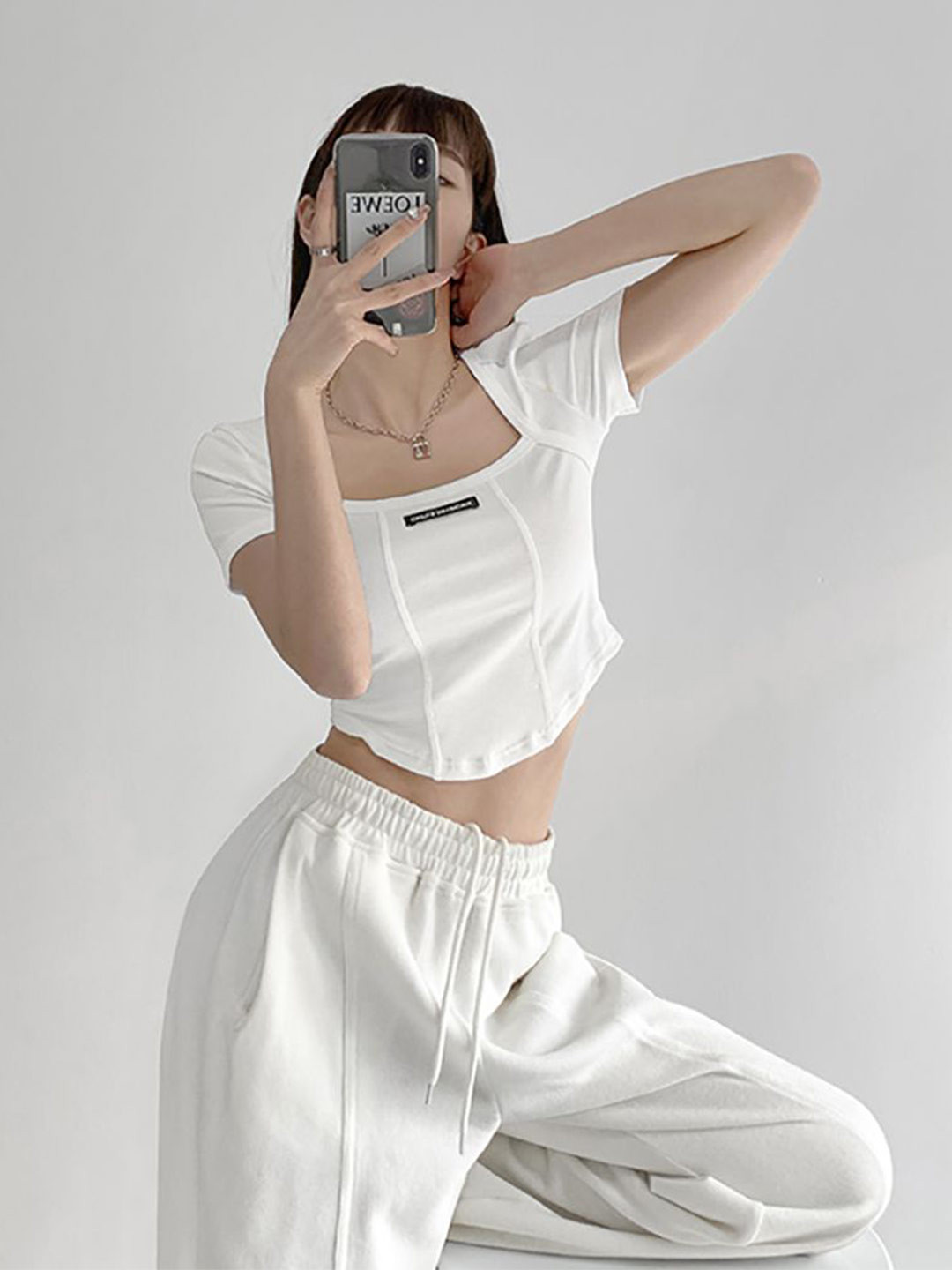 

StyleCast x Revolte Women Solid Square Neck Top, White