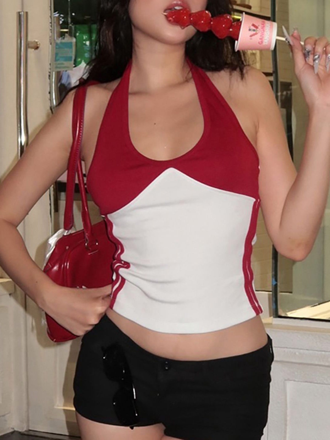 

StyleCast x Revolte Women Solid Round Neck Top, Red