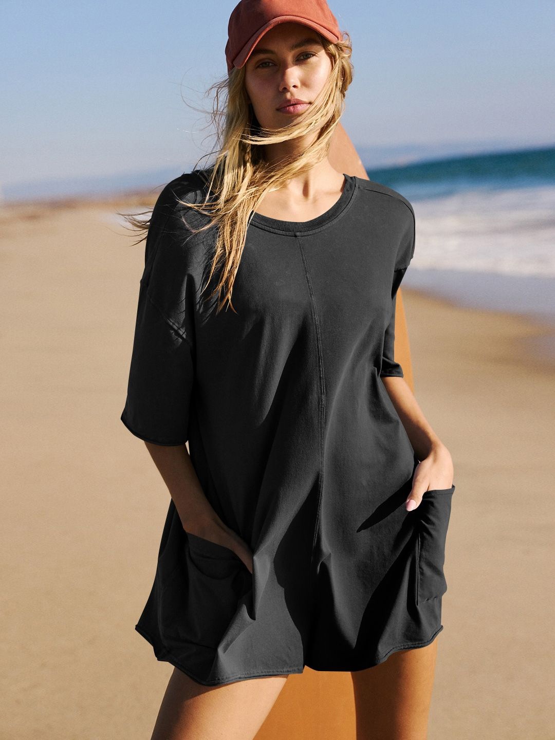 

StyleCast Solid Round Neck Jumpsuit, Black
