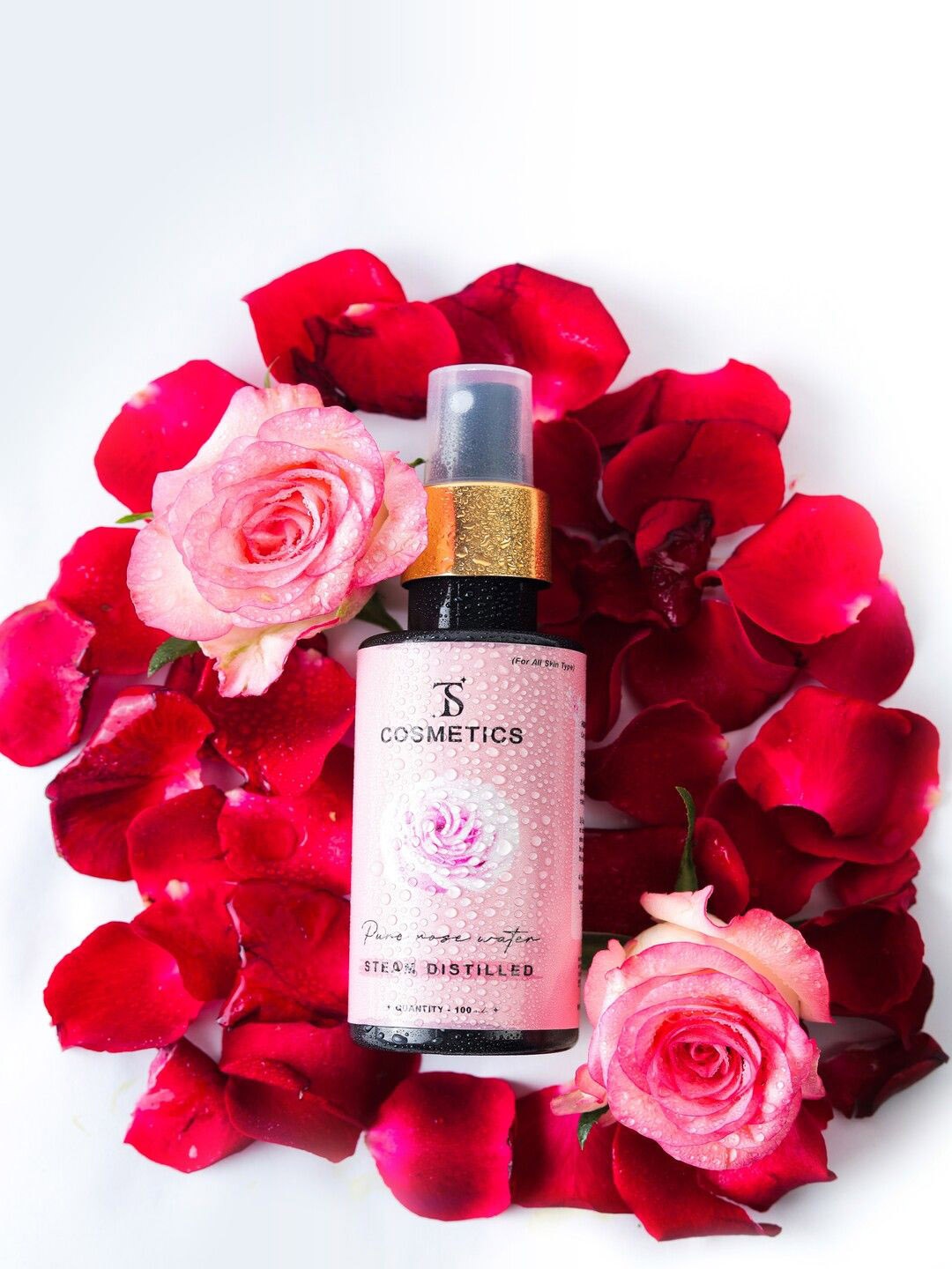 

TS COSMETICS Pure Distilled Rose Water-100ml, Transparent