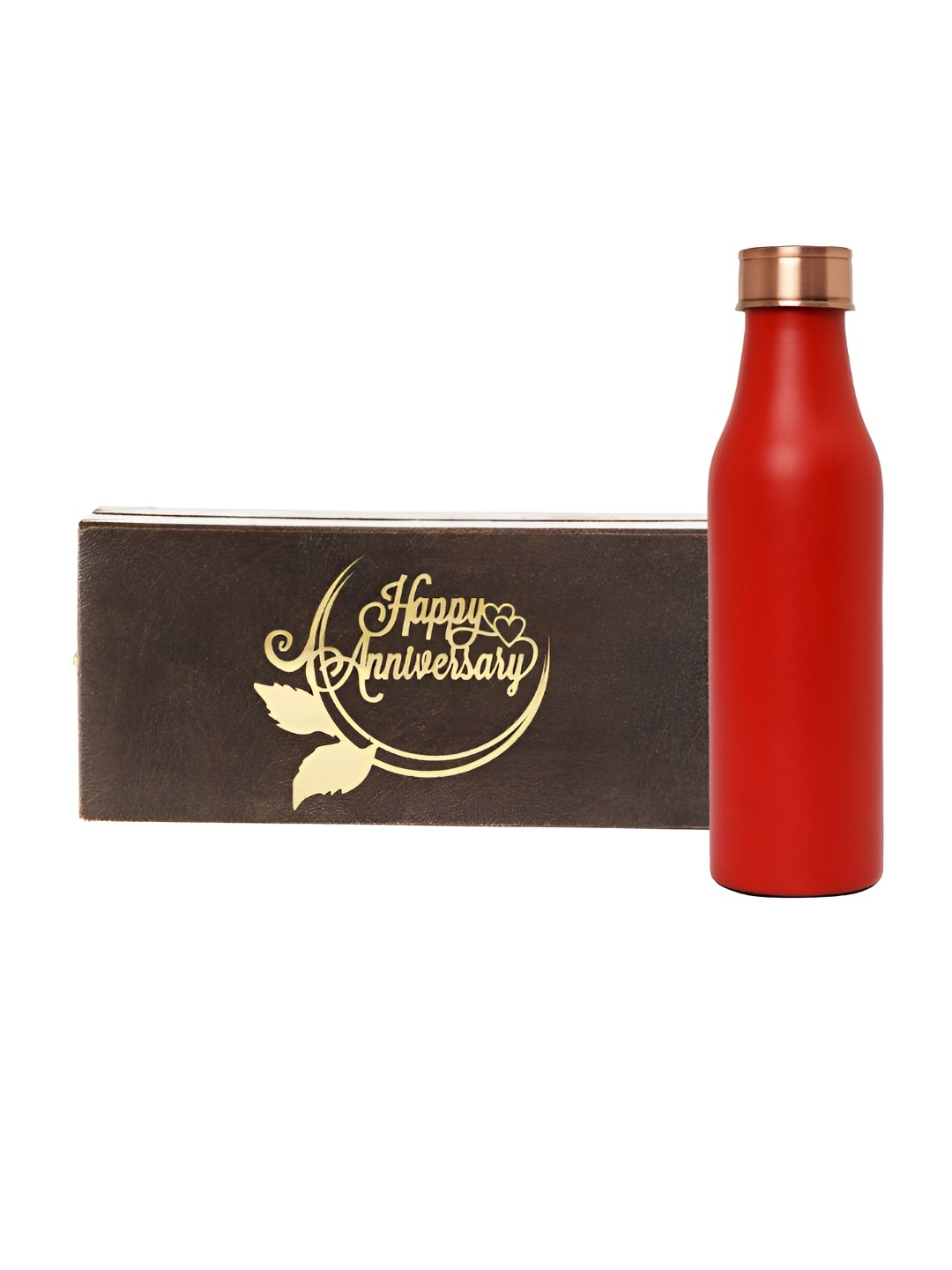 

INTERNATIONAL GIFT Red Copper Water Bottle 1 L & Best Wishes Tag