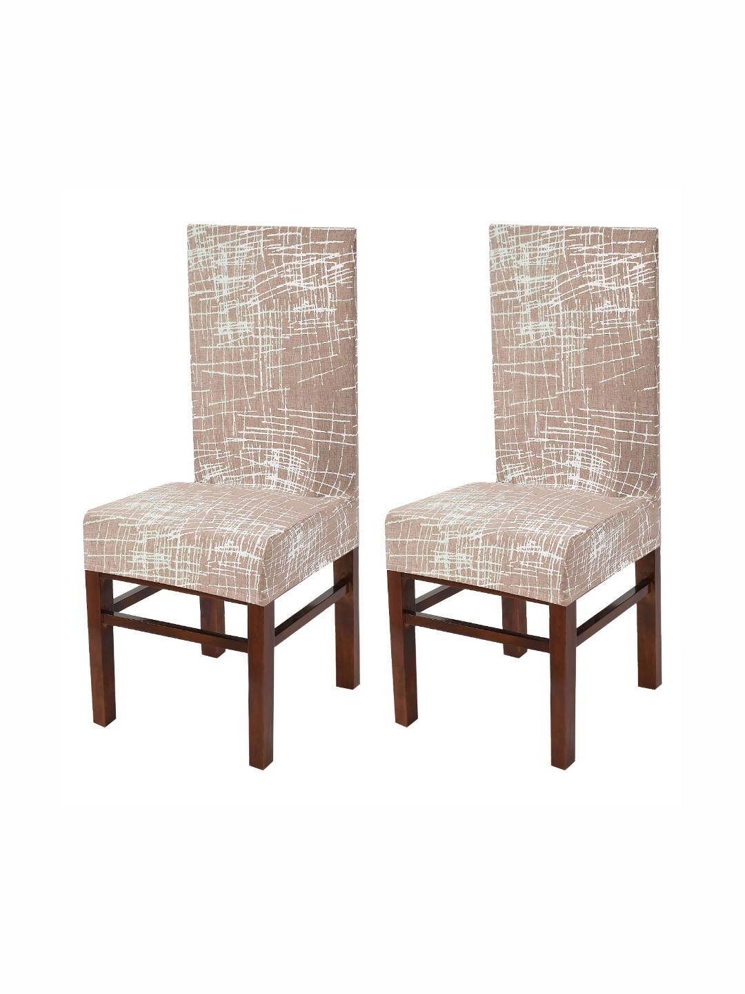 

Yellow Weaves Brown & White 2 Pieces Abstract Printed Chair Cover