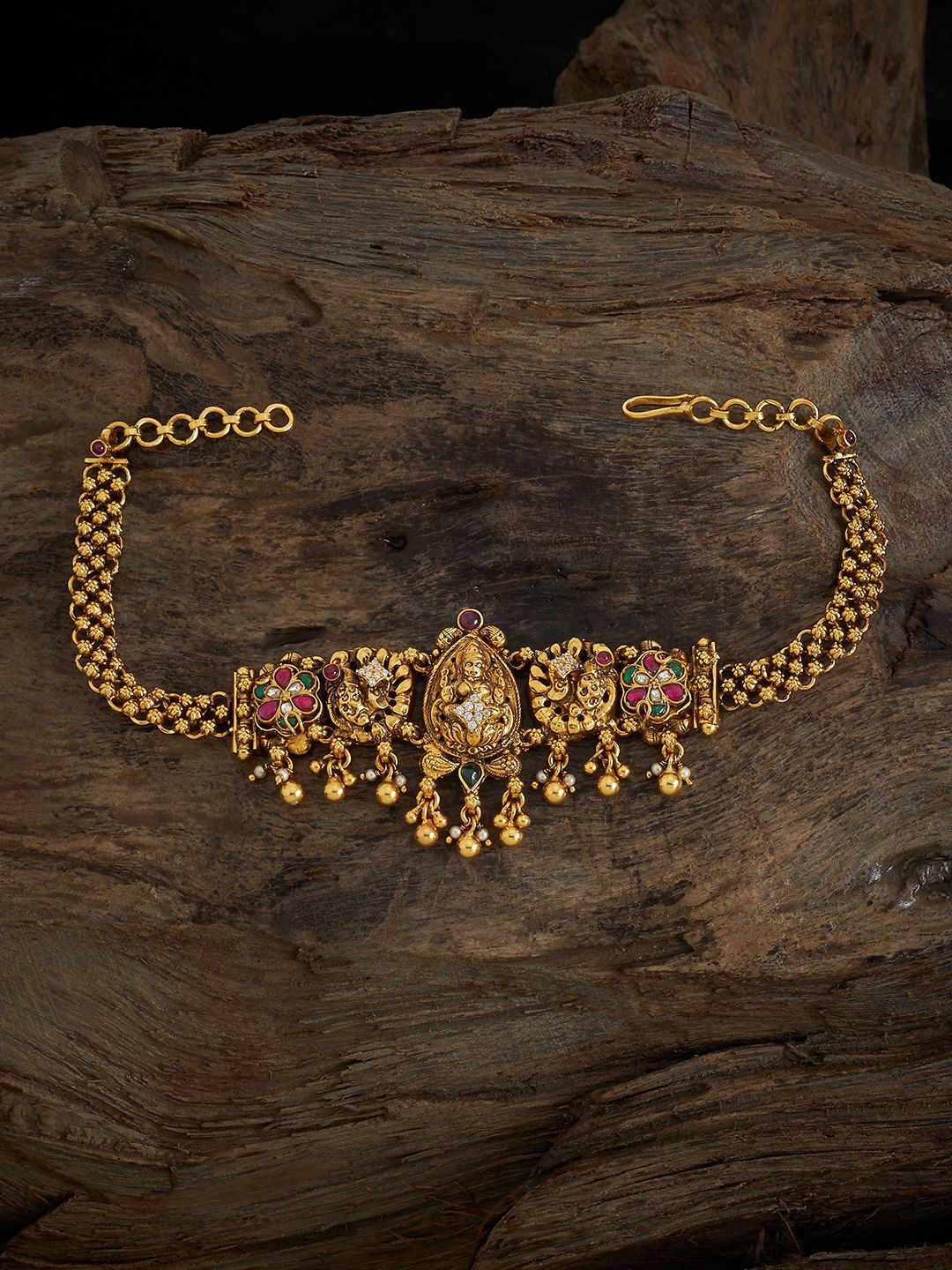

Kushal's Fashion Jewellery Silver Temple Gold-Plated Armlet Bracelet