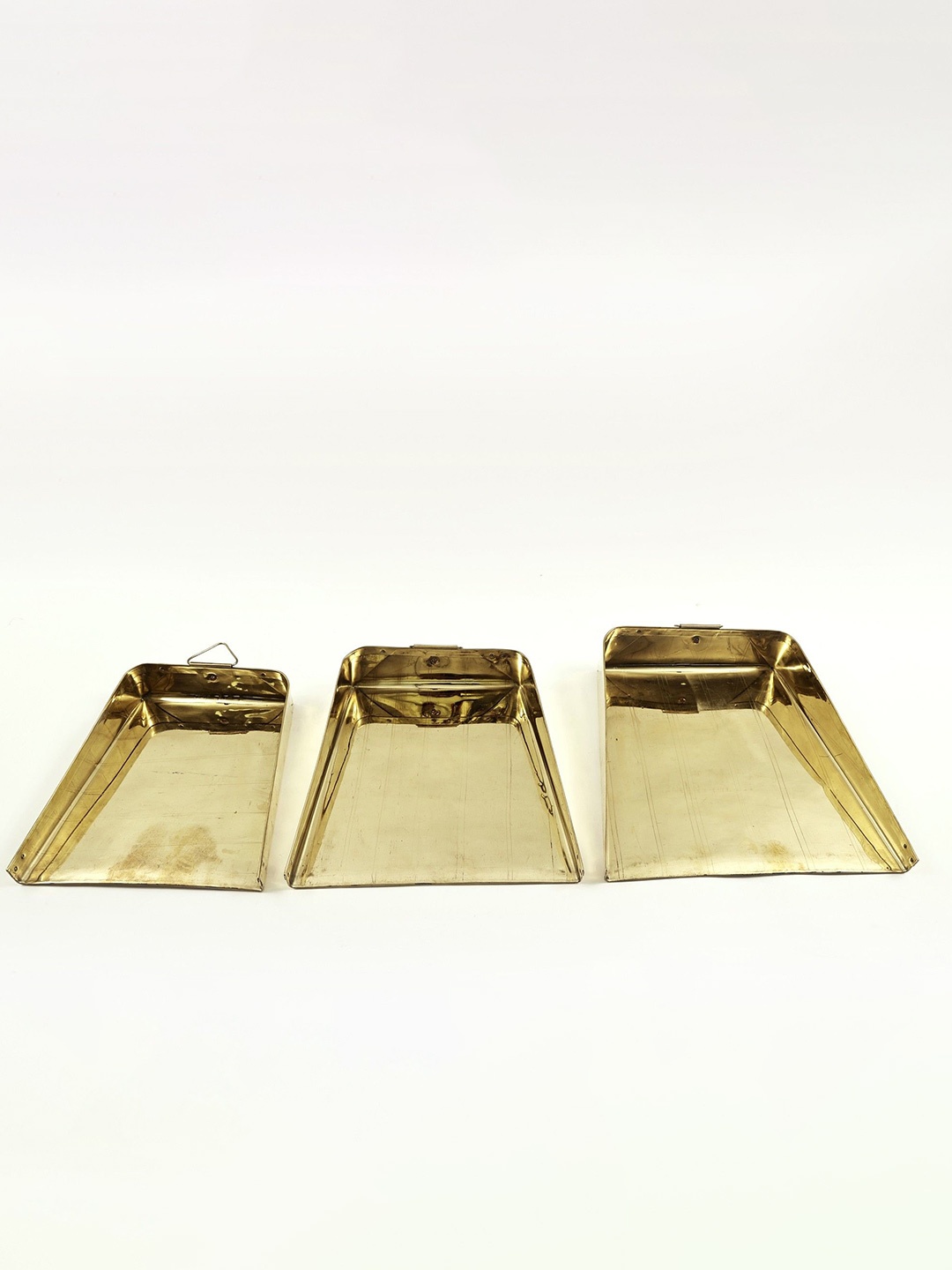 

Exotic India Gold-Toned 3 Pieces Brass Pooja Mooram