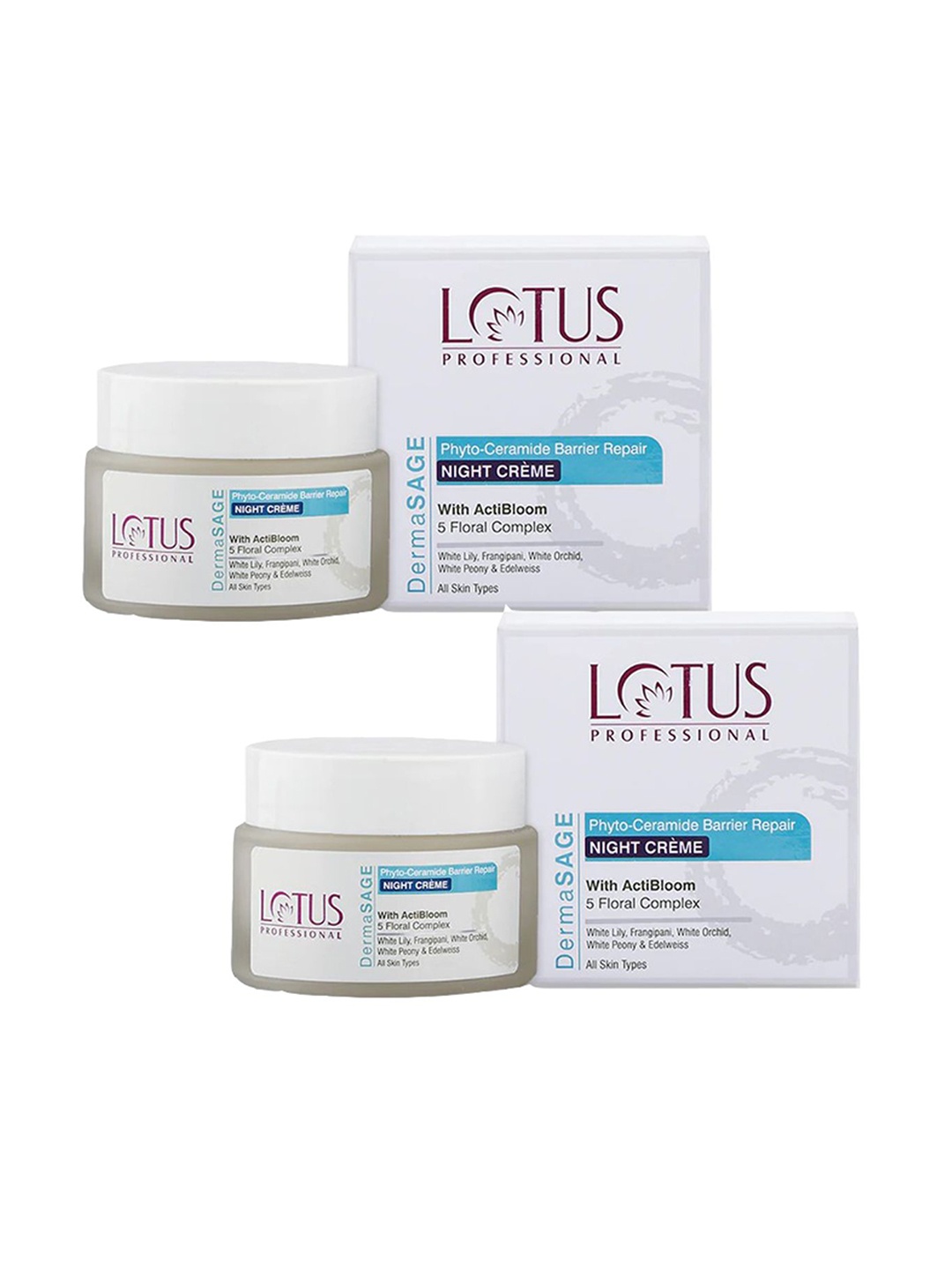 

Lotus Professional Dermasage Set Of 2 Ceramide Night Creme- 50g each, Coffee brown