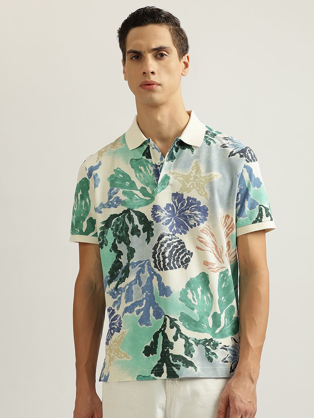 

GANT Men Abstract Printed Polo Collar Cotton T-Shirt, Multi