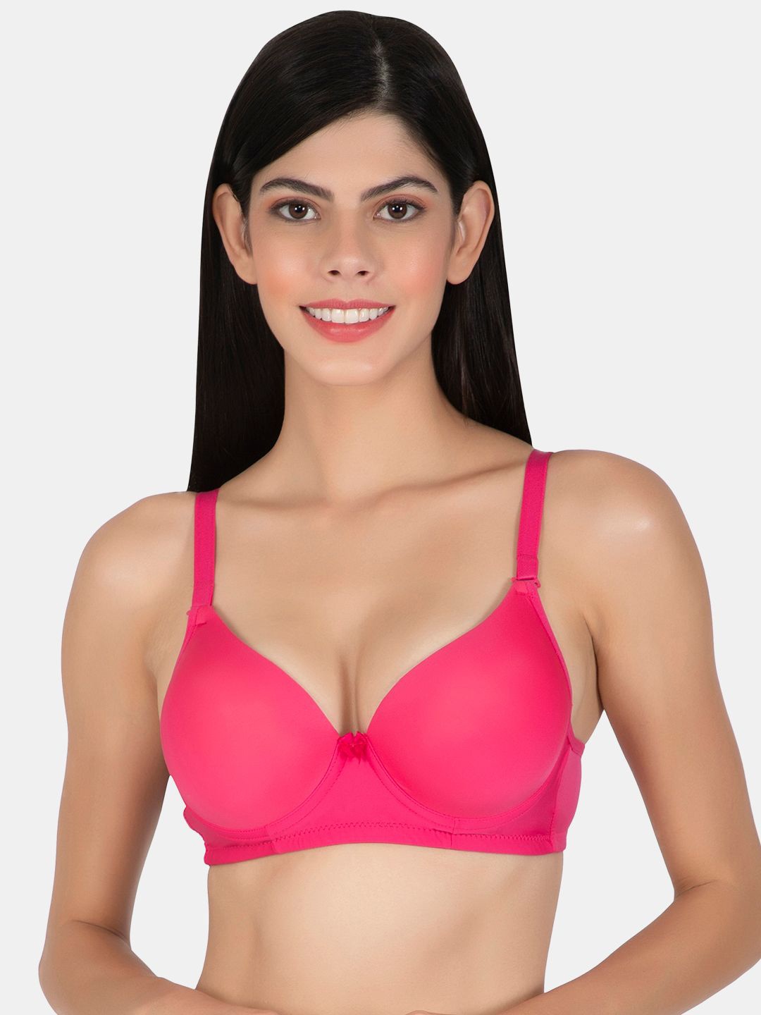 

Joomie Medium Coverage Underwired Heavily Padded Push Up Bra, Pink