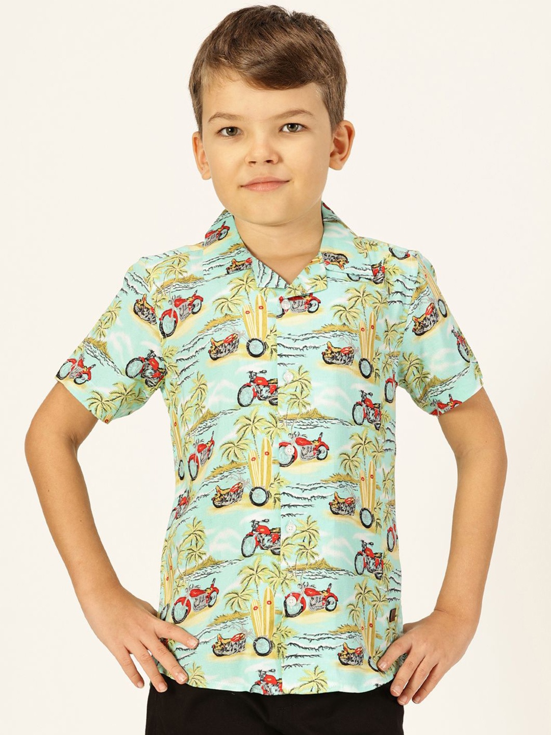 

Killer Boys Premium Opaque Printed Casual Shirt, Green