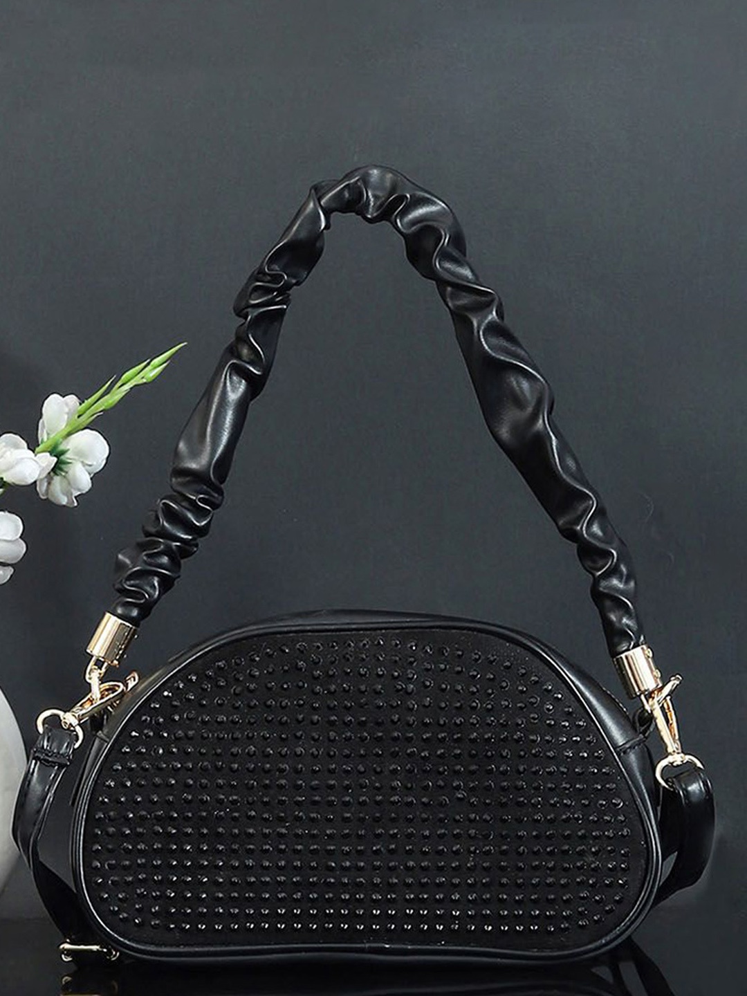 

Bagsy Malone PU Structured Sling Bag, Black