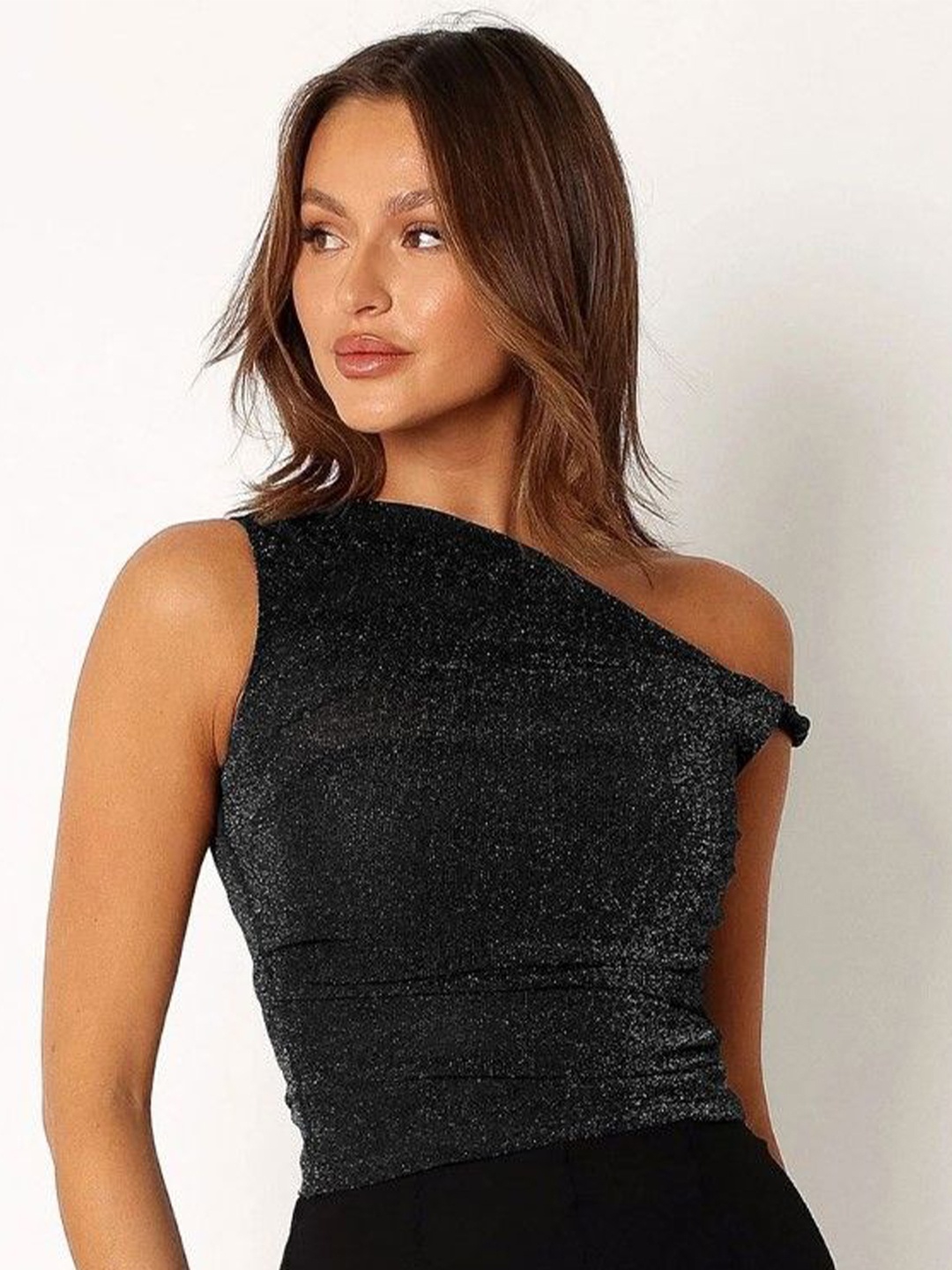 

StyleCast Women Solid Off-Shoulder Top, Black