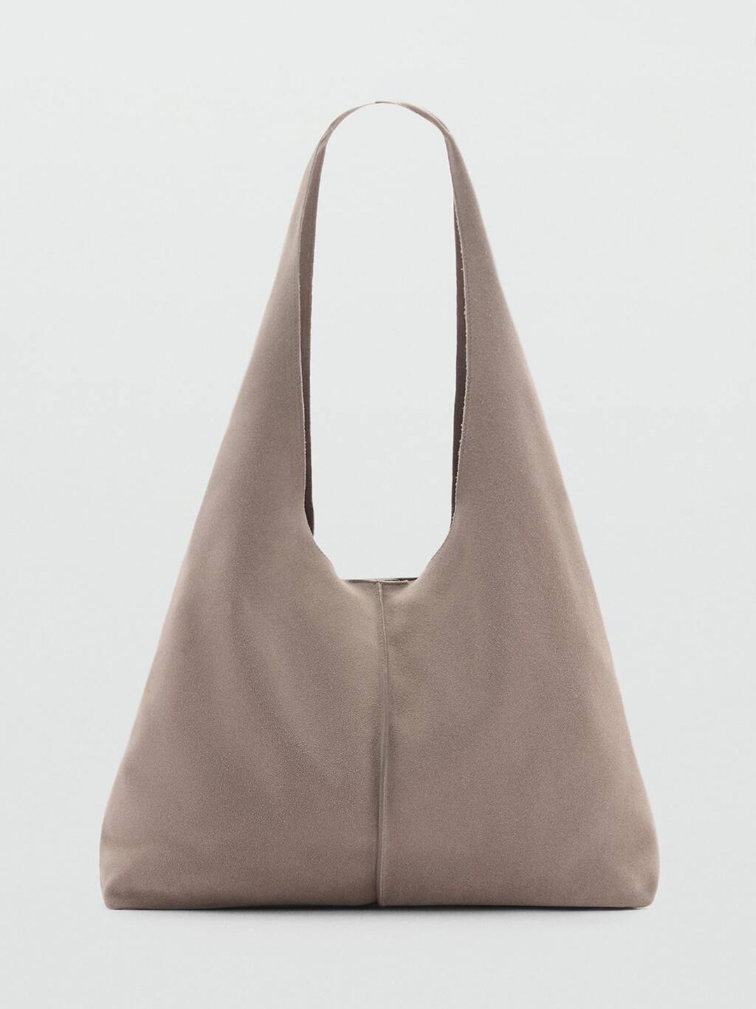 

MANGO Leather Shopper Hobo Bag, Brown