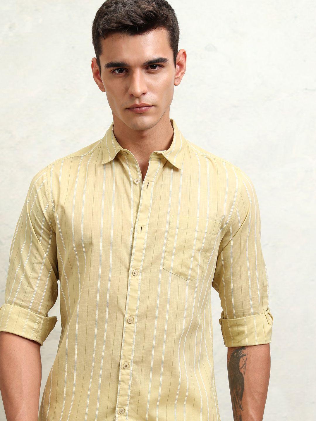 

Highlander Men Printed Casual Shirt, Mustard