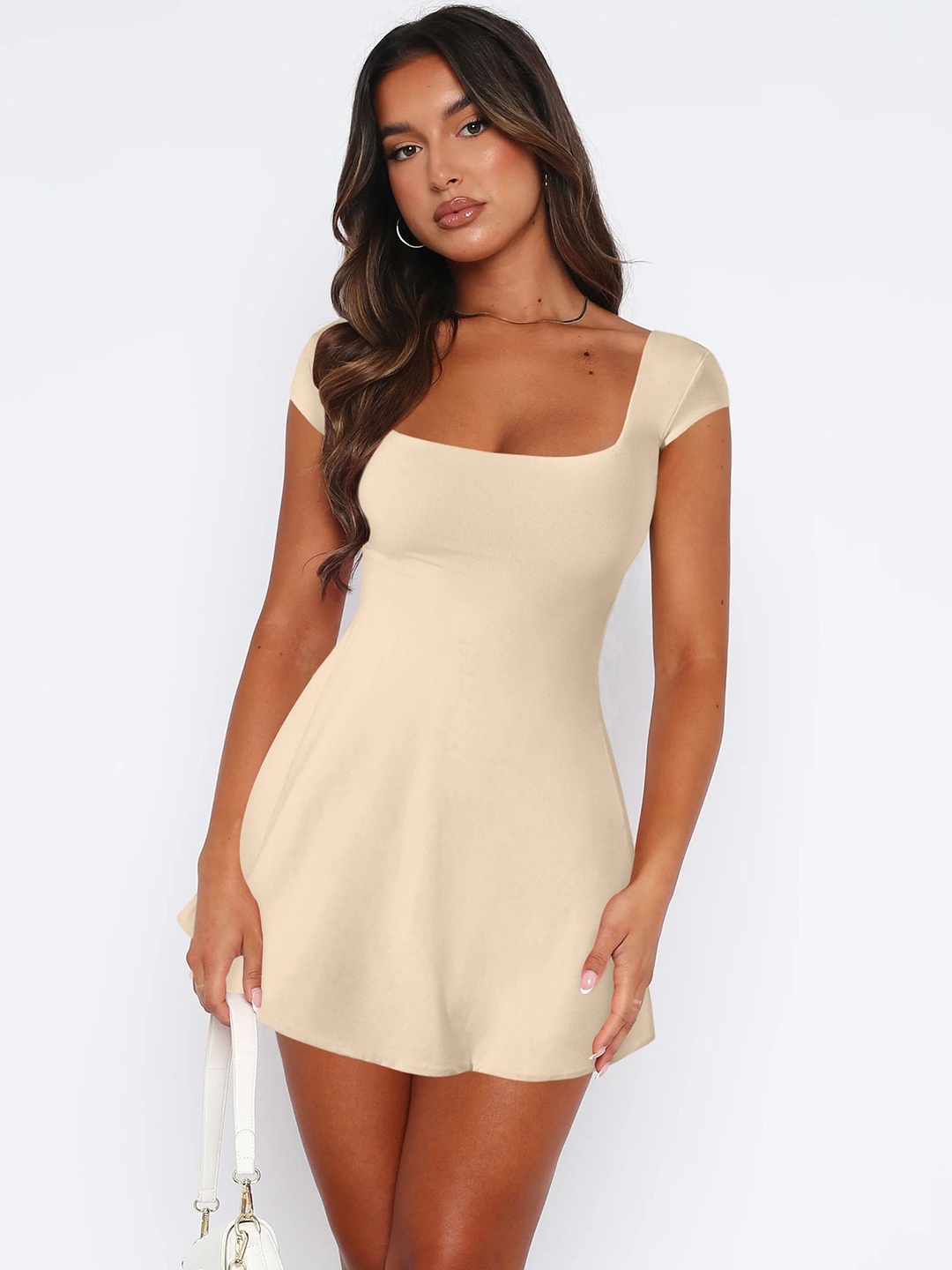 

StyleCast A-Line Mini Dress, Beige