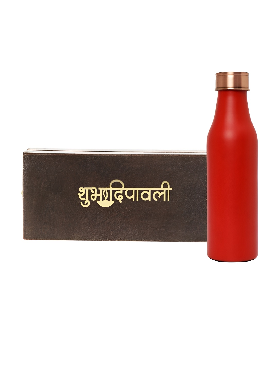 

INTERNATIONAL GIFT Red Copper Water Bottle 1 L & Best Wishes Tag
