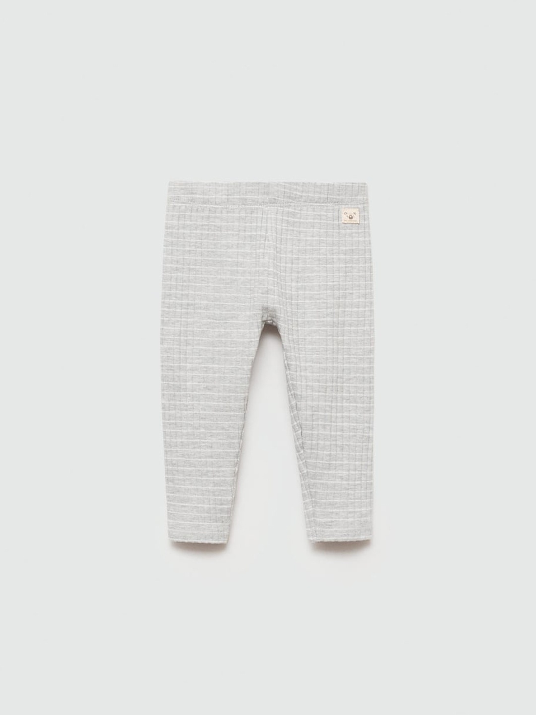 

Mango Kids Unisex Pure Cotton Striped Leggings, Grey