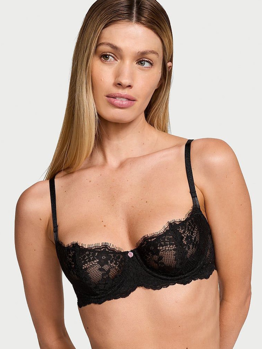 

Victoria's Secret Floral Half Coverage Underwired Bra, Black