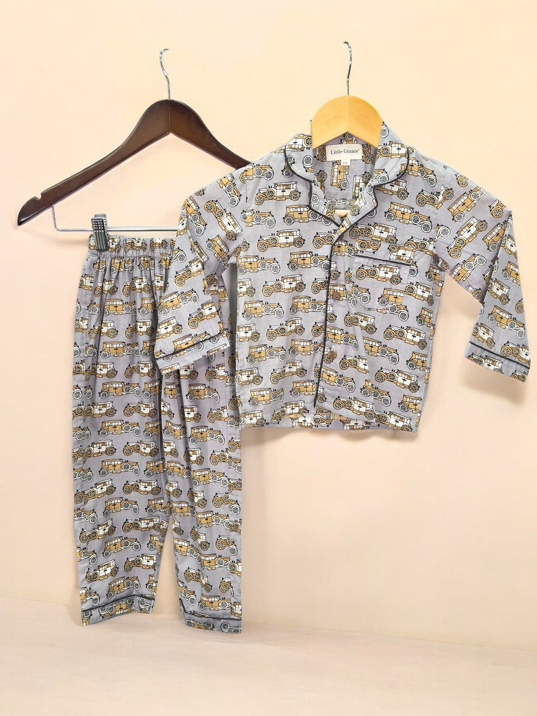 

LITTLE GINNIE Unisex Kids Graphic Printed Night Suit, Purple
