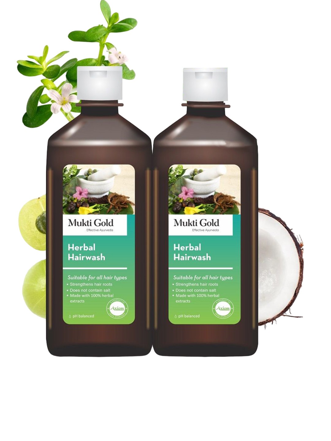 

Mukti Gold Set Of 2 Herbal Hairwash For Hairfall - 400ml Each, Brown