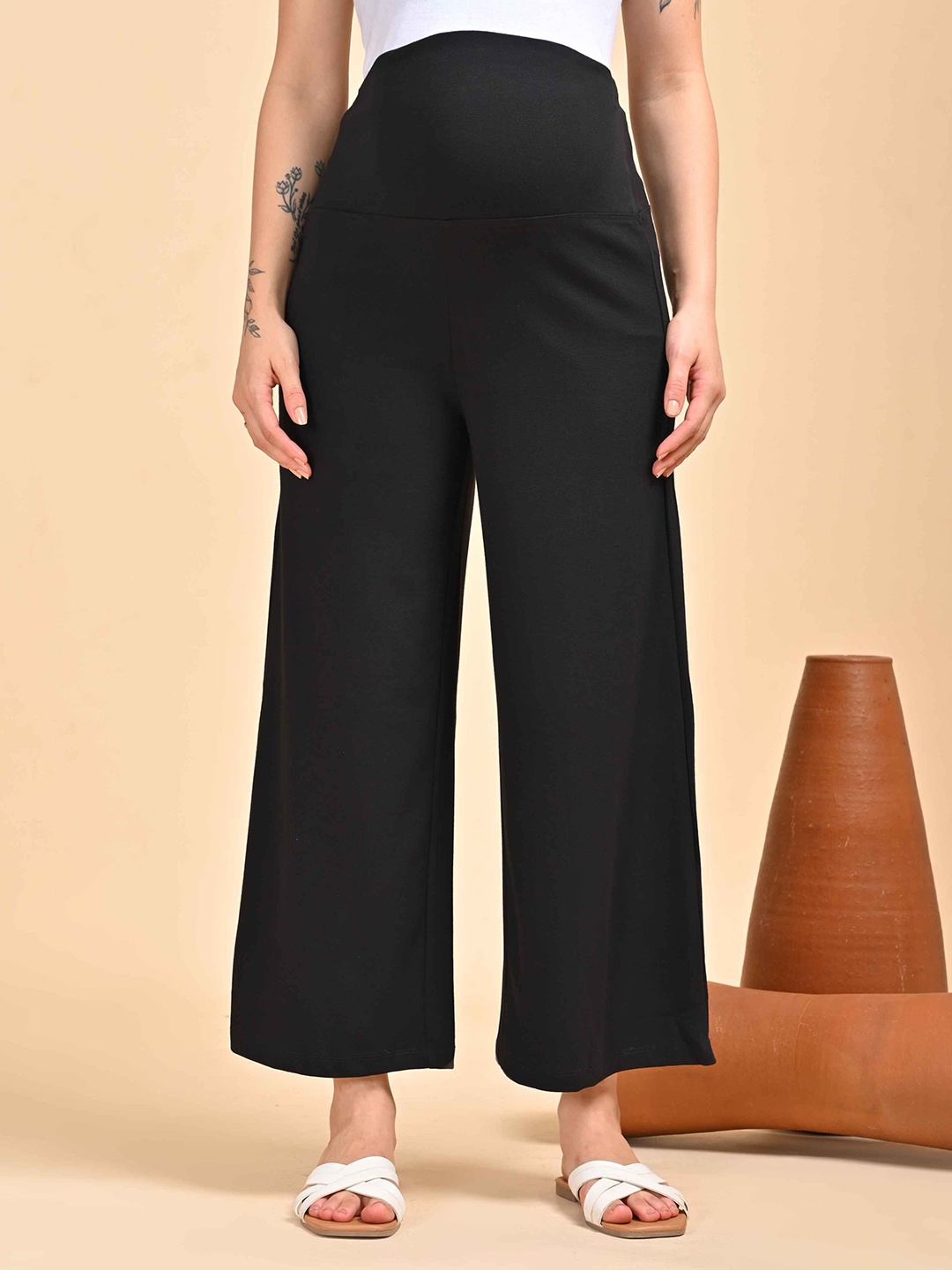 

GOLDSTROMS Women Knitted Maternity Palazzos, Black