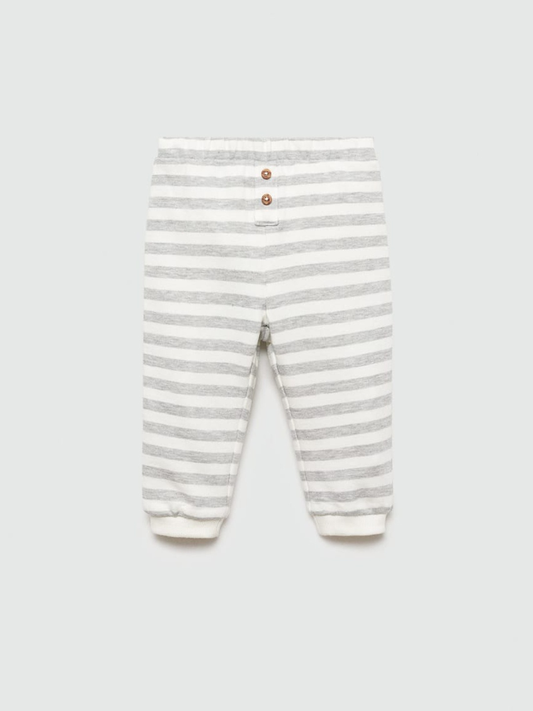 

Mango Kids Unisex Pure Cotton Striped Joggers, Grey