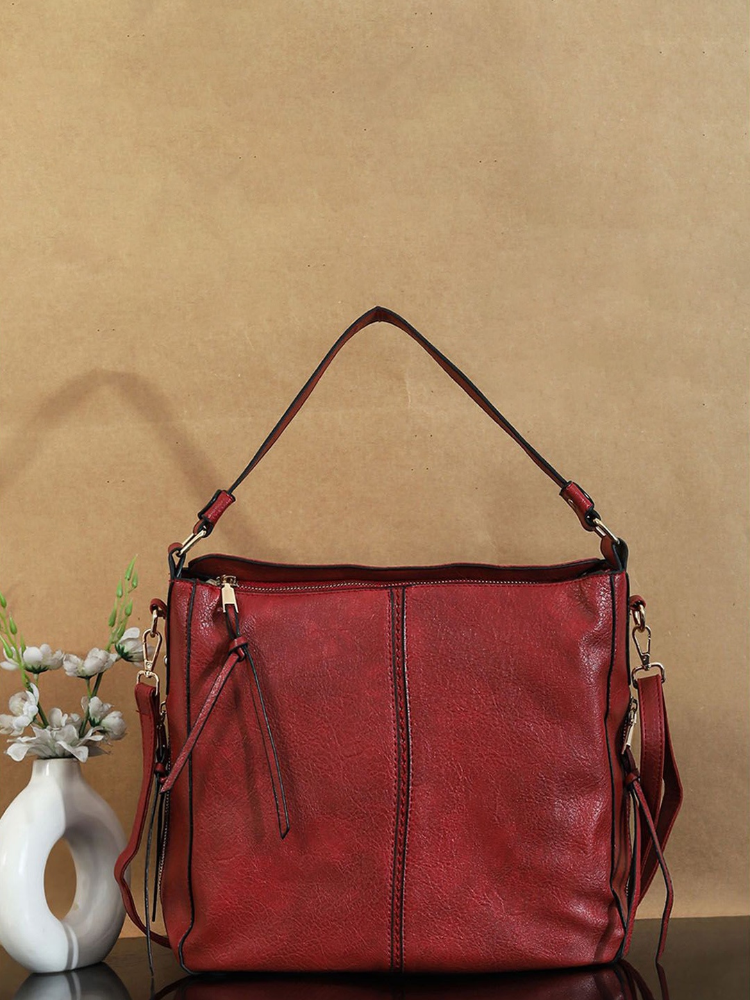 

Bagsy Malone PU Structured Tote Bag, Maroon