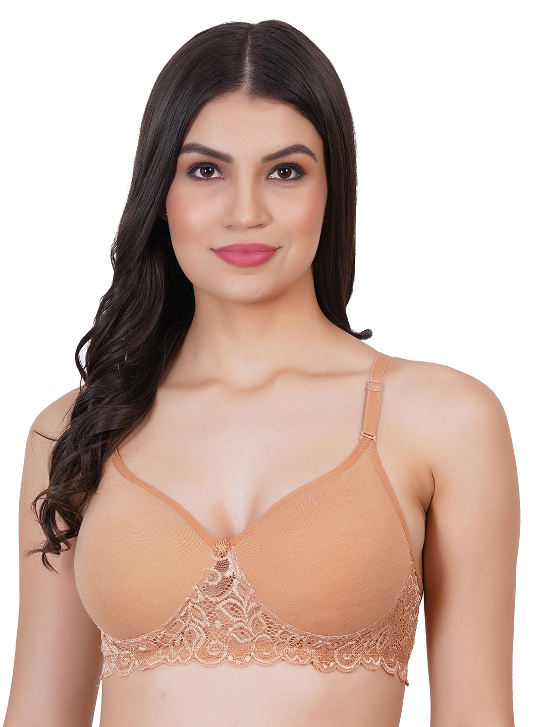 

Skin Beauty Bralette Bra Full Coverage Lightly Padded, Cream